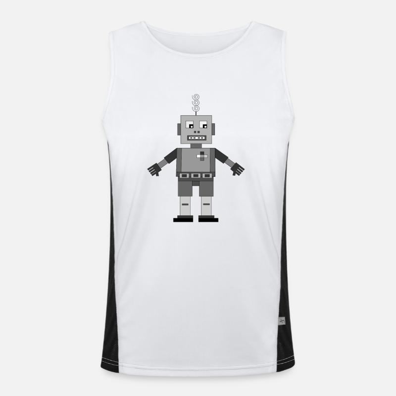 Robert, der Roboter Funktionelles Kontrast-Tank Top für Männer 