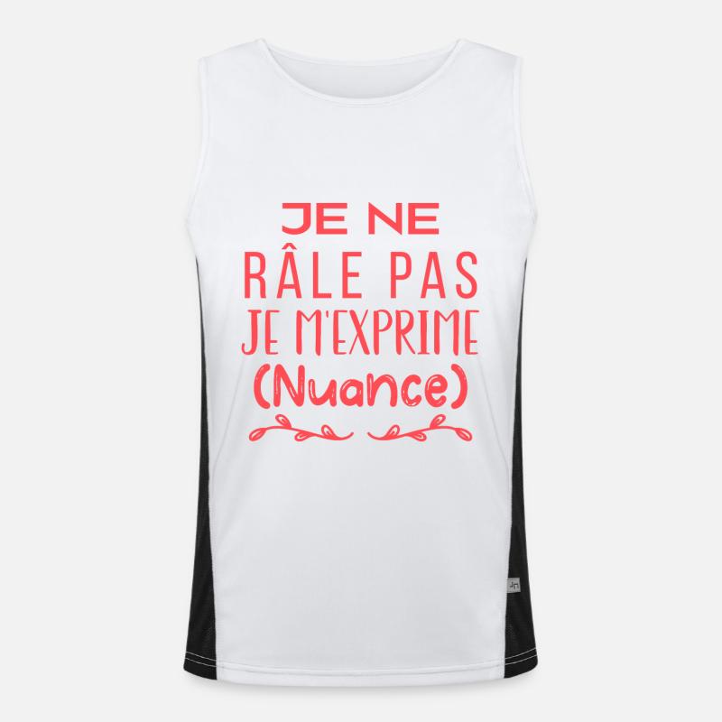 Je ne râle pas je m'exprime (nuance) Débardeur respirant contrasté Homme 