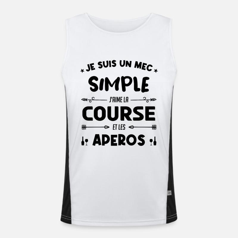 Course à pied - un mec simple Débardeur respirant contrasté Homme 