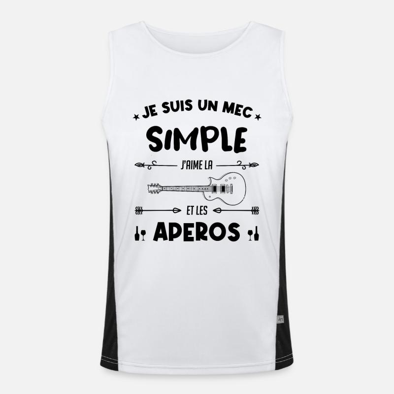 je suis un mec simple Guitariste Cadeau Débardeur respirant contrasté Homme 