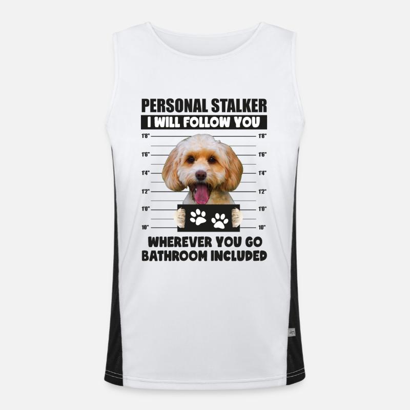 Personal Stalker Dog, Funny Cockapoo Lover gift Débardeur respirant contrasté Homme 