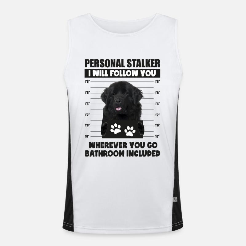 Persönlicher Stalker-Hund, Flat Coated Retriever, Geschenk Funktionelles Kontrast-Tank Top für Männer 