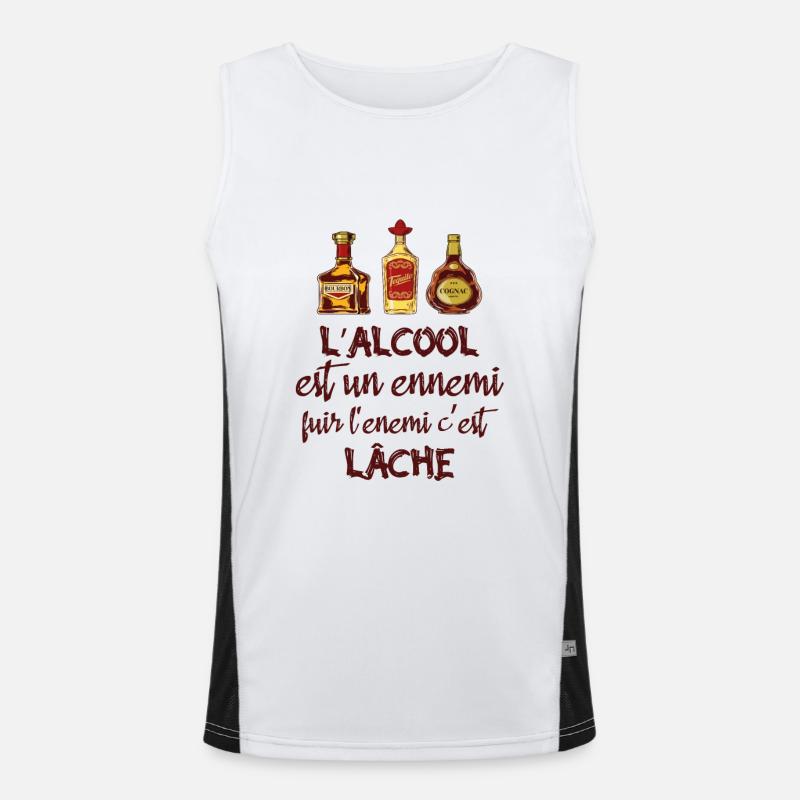 L'alcool est un ennemi Débardeur respirant contrasté Homme 