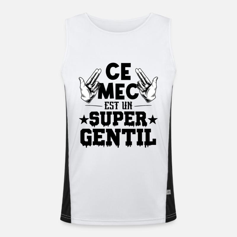 ce mec est un super gentil Débardeur respirant contrasté Homme 