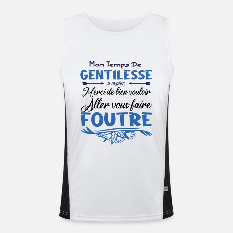 Mon temps de gentillesse a expiré Débardeur respirant contrasté Homme 