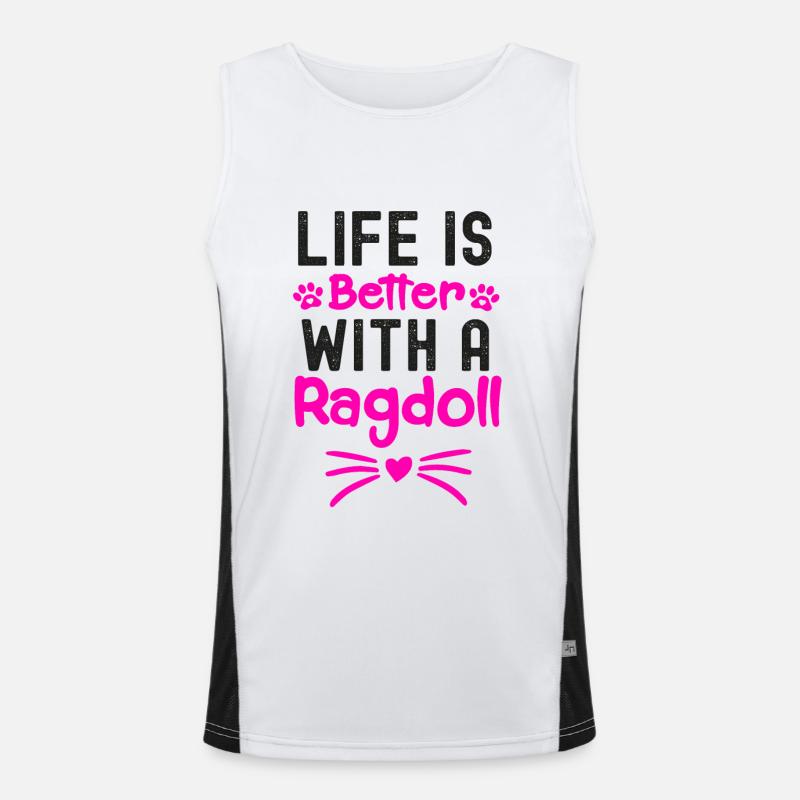 Das Leben ist besser mit einer Ragdoll, Ragdoll Cat Lover Funktionelles Kontrast-Tank Top für Männer 
