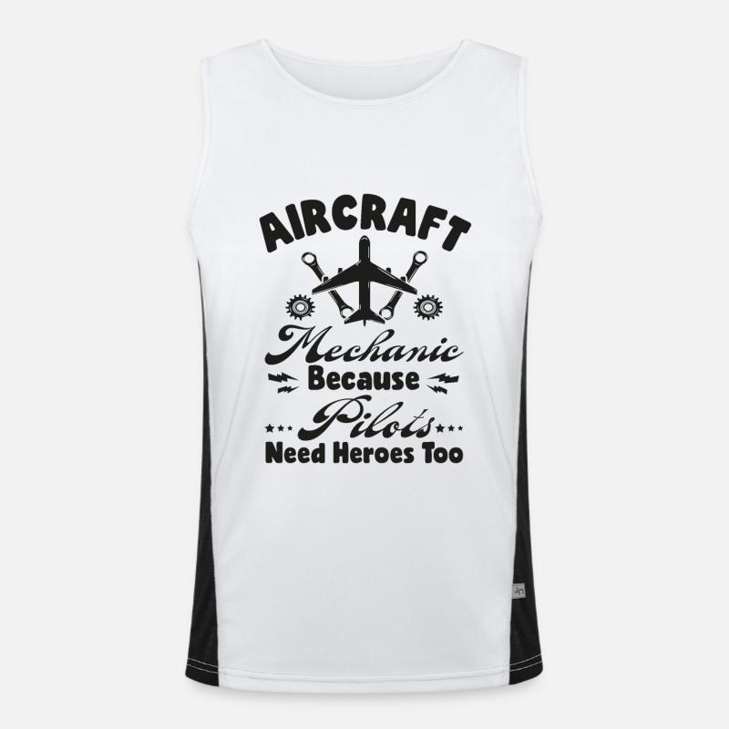 Fluggerätmechaniker, weil auch Piloten Helden brauchen Funktionelles Kontrast-Tank Top für Männer 