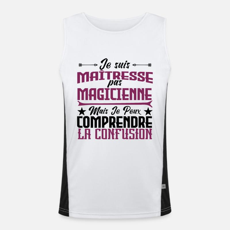 Je suis un maîtresse, pas un magicien. Débardeur respirant contrasté Homme 
