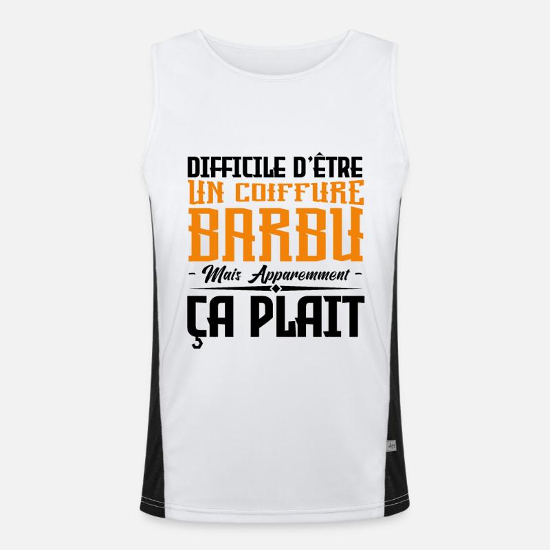 coiffure barbu, citations barbe, cadeau coiffure Débardeur respirant contrasté Homme 