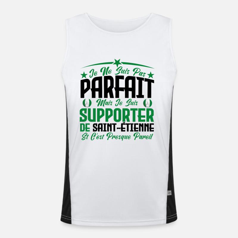 je ne suis pas parfait supporteur de Saint Étienne Débardeur respirant contrasté Homme 