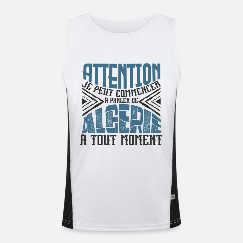 Warnung, Algerien jederzeit. Funktionelles Kontrast-Tank Top für Männer 