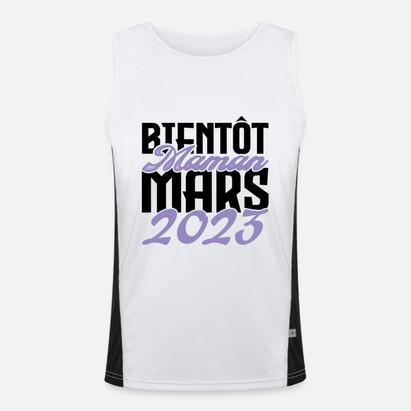 Annonce grossesse. bientôt Maman Mars 2023.maman Débardeur respirant contrasté Homme 