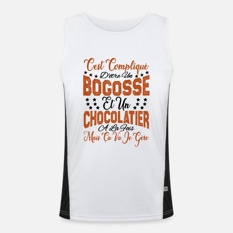 c'est compliqué être un Bogosse et un Chocolatier. Débardeur respirant contrasté Homme 