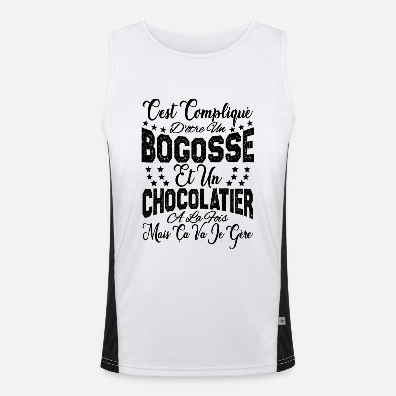 c'est compliqué être un Bogosse et un Chocolatier. Débardeur respirant contrasté Homme 