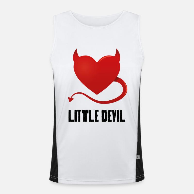 Little Devil - Men's Functional Contrast Tank Top  - white/black