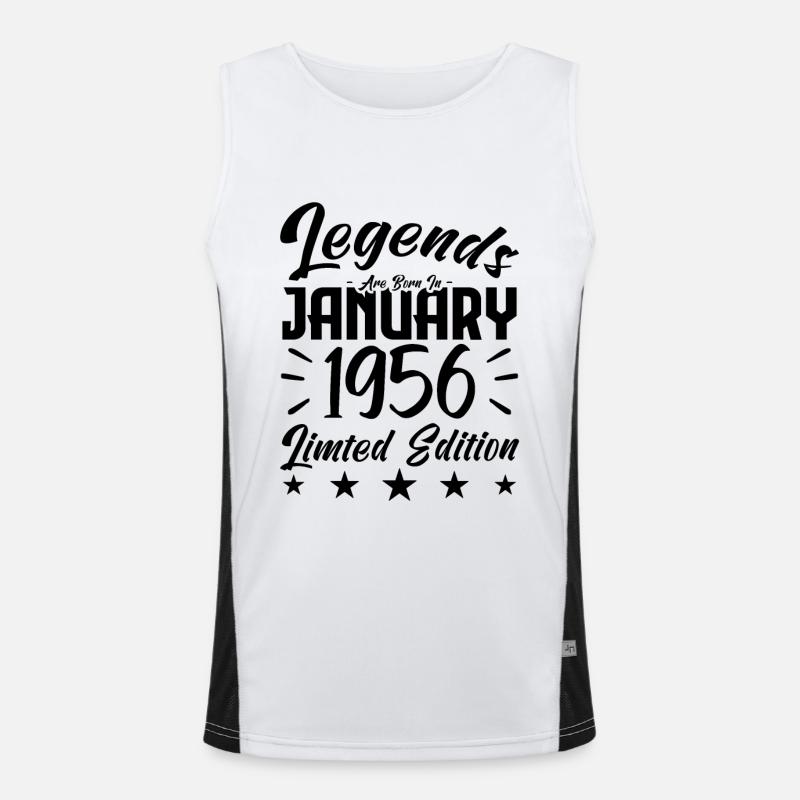 Geboren im Januar 1956. Geburtstagsgeschenk. Funktionelles Kontrast-Tank Top für Männer 