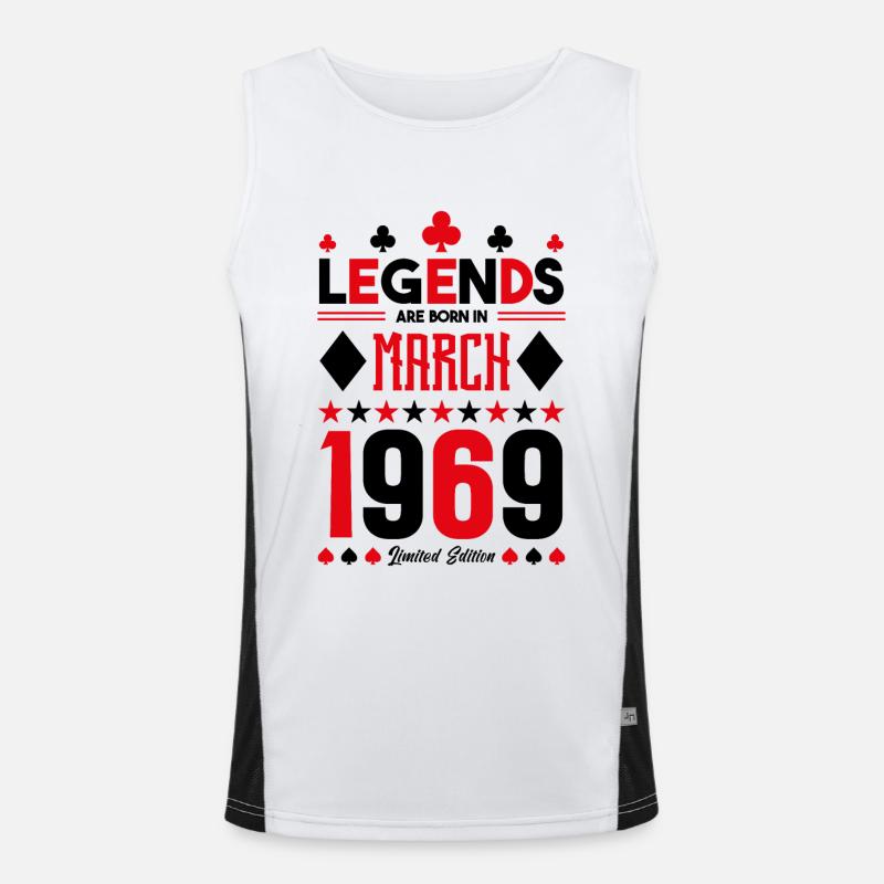 Geburtstagsgeschenk März 1969. Kartenspiele . Funktionelles Kontrast-Tank Top für Männer 