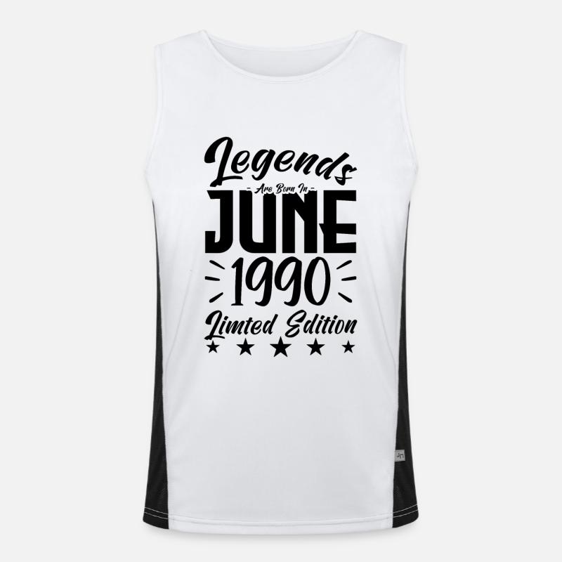 Geboren Juni 1990 Geburtstagsgeschenk 1990. Funktionelles Kontrast-Tank Top für Männer 