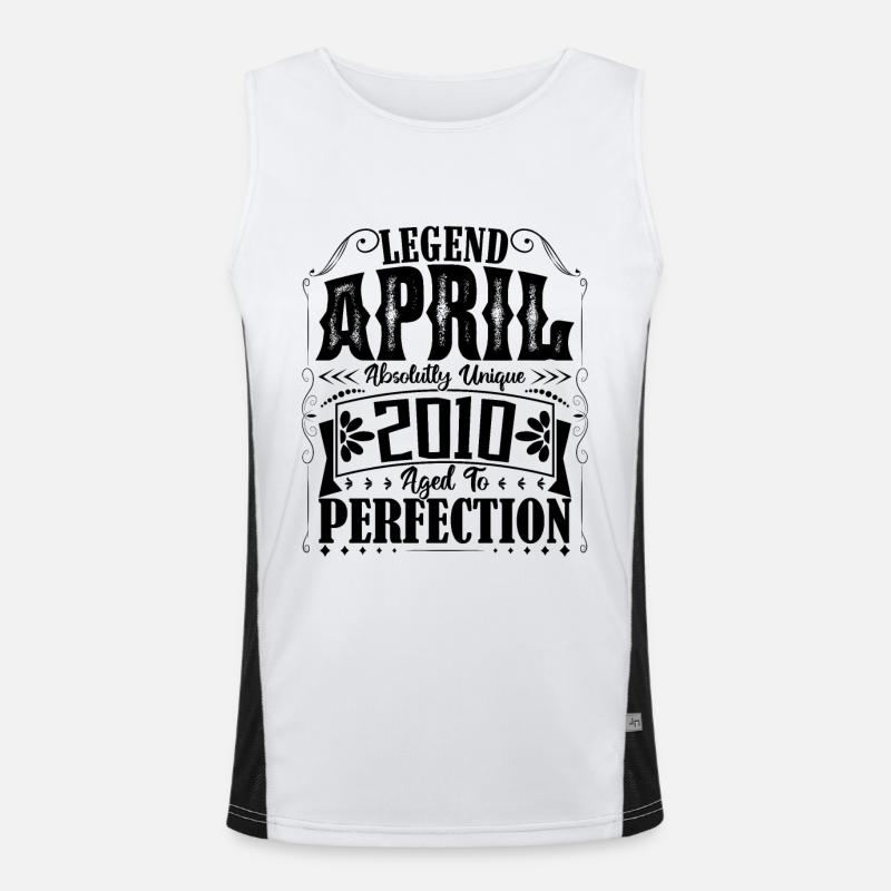 April 2010. Geburtstag April 2010. Geschenk 2010. Funktionelles Kontrast-Tank Top für Männer 