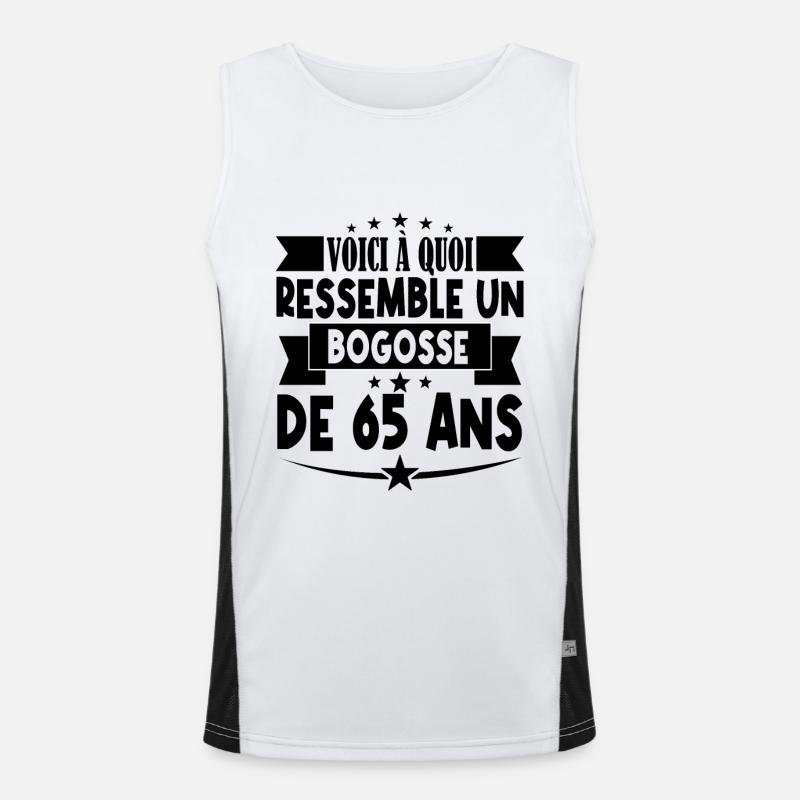 anniversaire 65 ans. beau gosse 65 ans. 65e annive Débardeur respirant contrasté Homme 