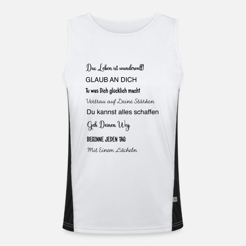Gavebekræftelse til dreng, søn, datter - Funktionel kontrast tanktop til herrer  - hvid/sort