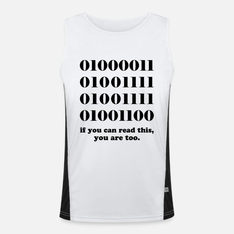 Cadeau développeurs de code binaire informatique Débardeur respirant contrasté Homme 