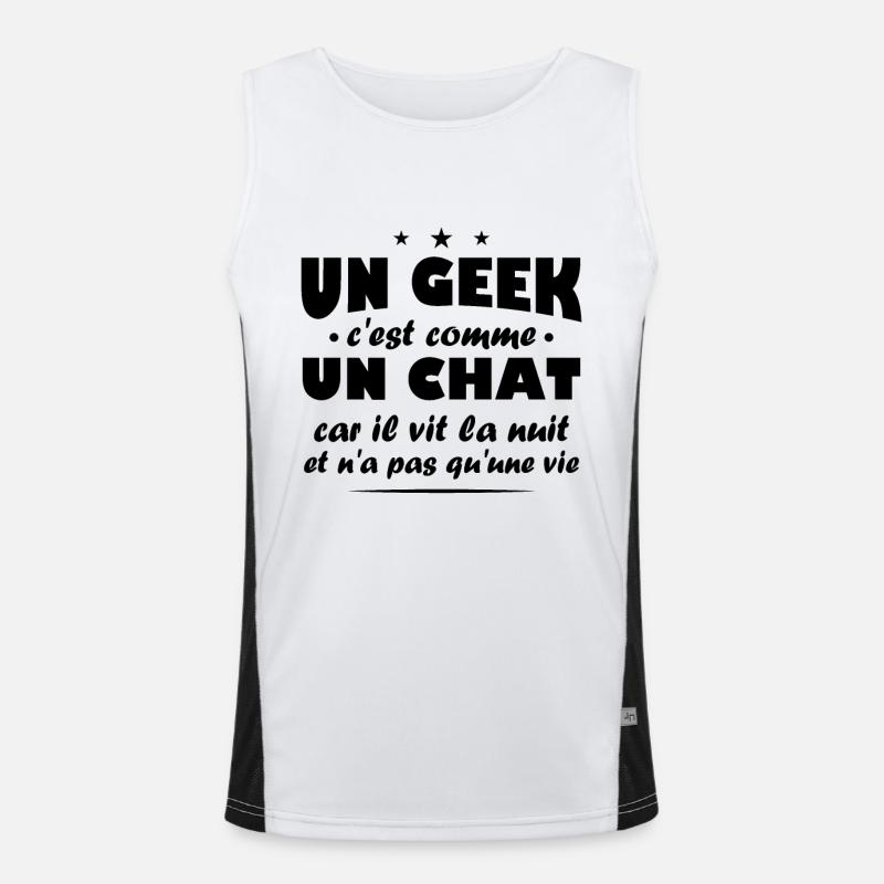 Geek et chat Débardeur respirant contrasté Homme 