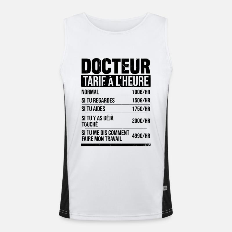 Doktor Stundensatz Humor Geschenkidee Funktionelles Kontrast-Tank Top für Männer 