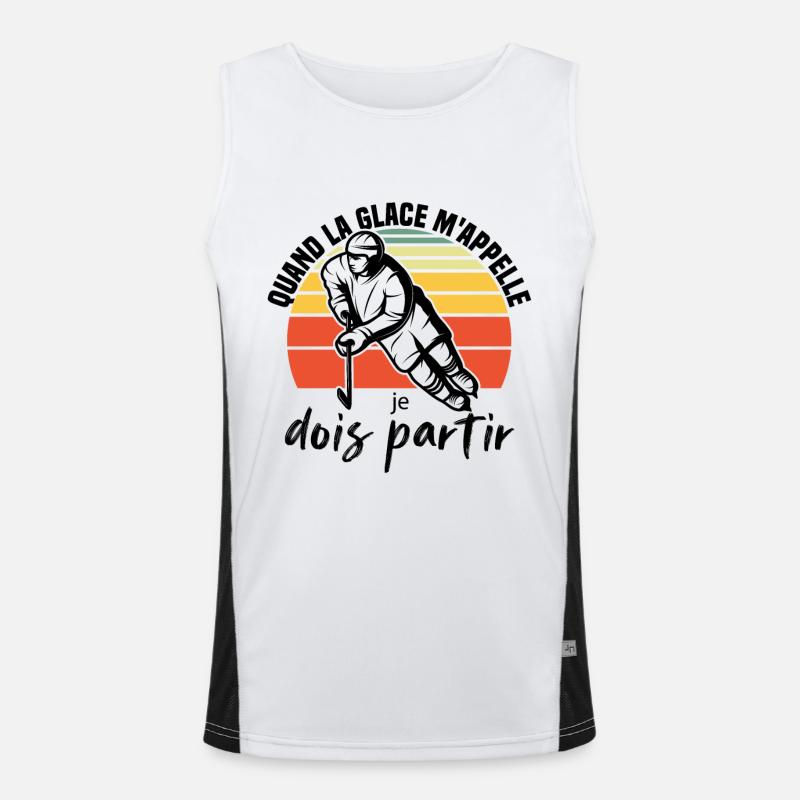 Wenn mich das Eis ruft, muss ich das Eishockey verlassen Funktionelles Kontrast-Tank Top für Männer 