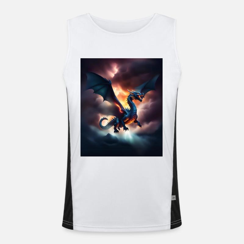Dragon cool volant au-dessus des nuages Débardeur respirant contrasté Homme 