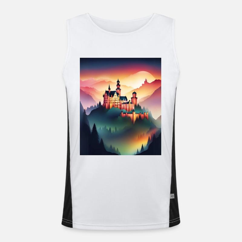 Gorgeous Romanian castle Men's Functional Contrast Tank Top 