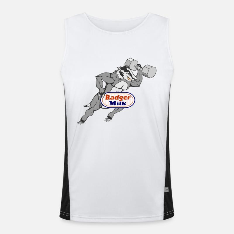 Badger Milk (with muscles) - Men's Functional Contrast Tank Top  - white/black