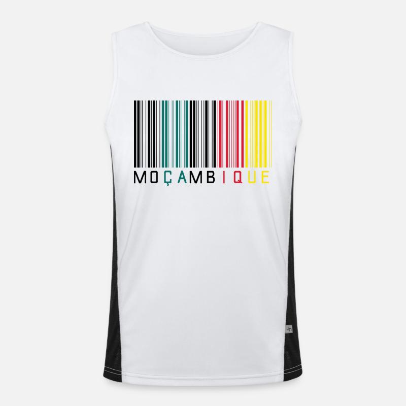 Barcode Mozambique - Men's Functional Contrast Tank Top  - white/black