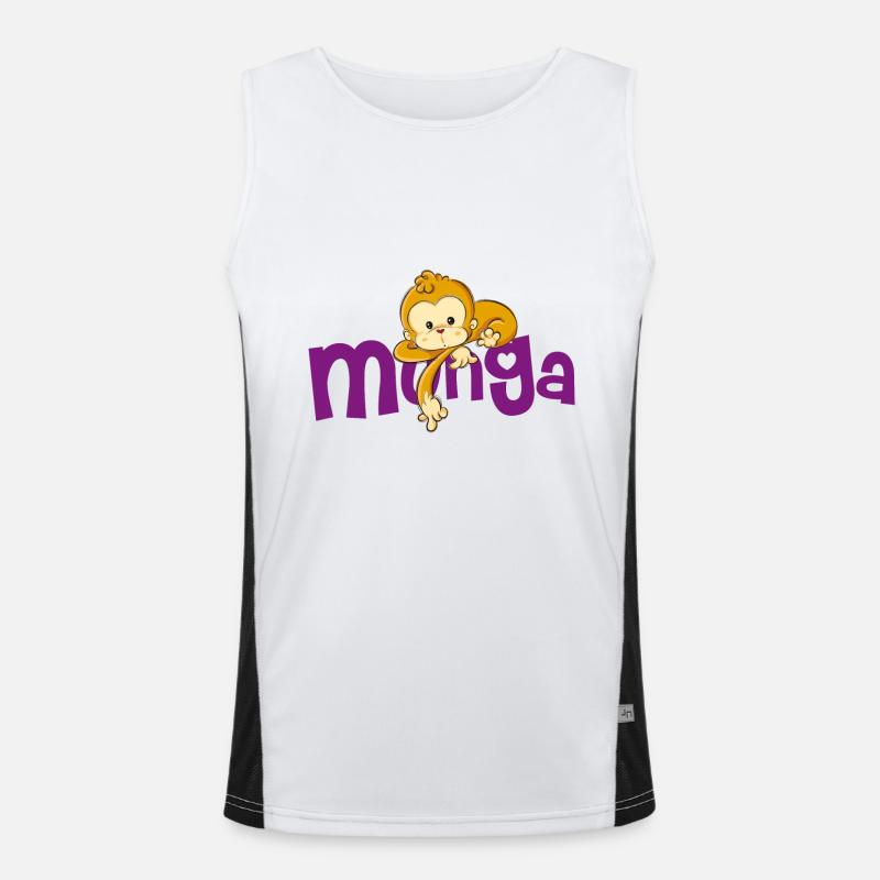 Munga - Men's Functional Contrast Tank Top  - white/black