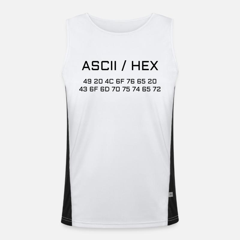 ASCII-HEX I Love Computer Funktionelles Kontrast-Tank Top für Männer 