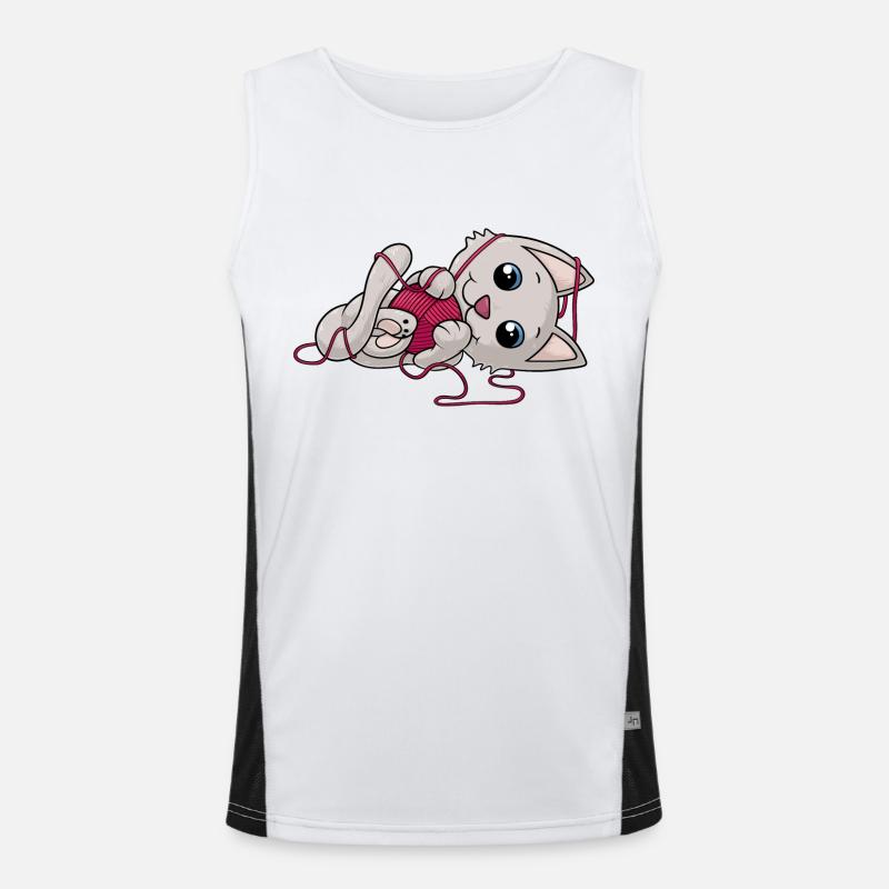 chat bande dessinée douce Débardeur respirant contrasté Homme 