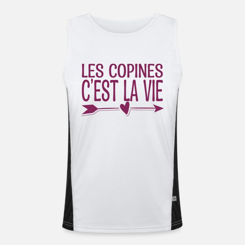Les copines c'est la vie. Cadeau copine. Débardeur respirant contrasté Homme 
