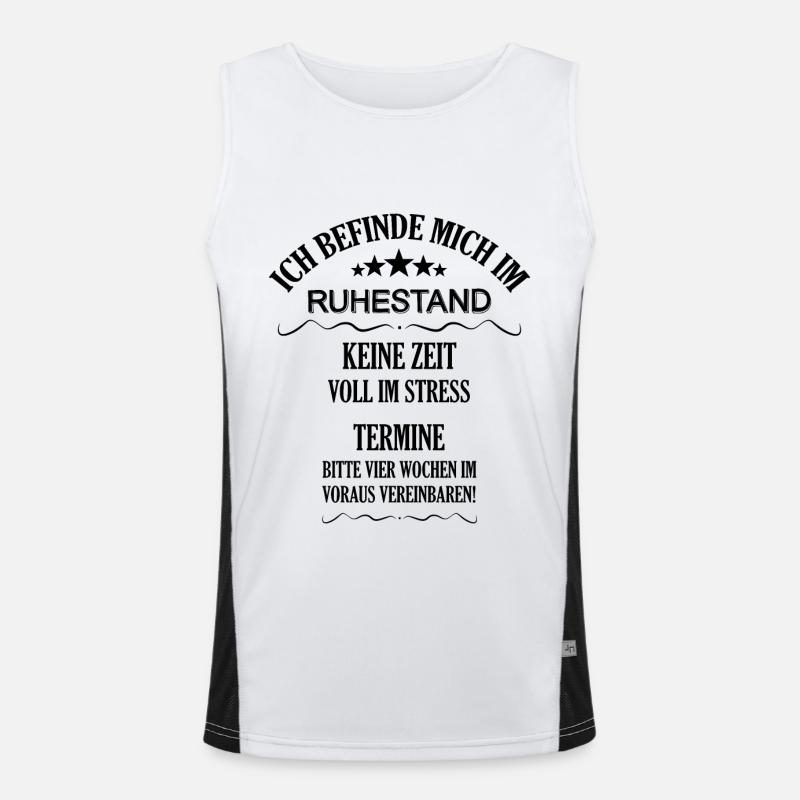 Ich befinde mich im Ruhestand Rentner Sprüche Funktionelles Kontrast-Tank Top für Männer 