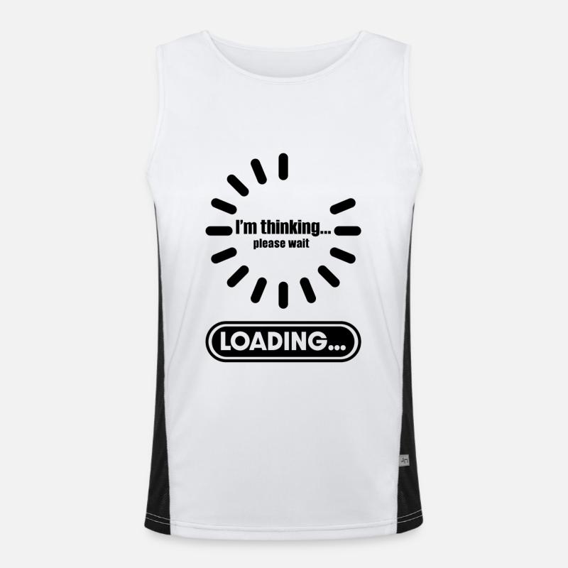 Im thinking please wait its Loading I Think Men's Functional Contrast Tank Top 