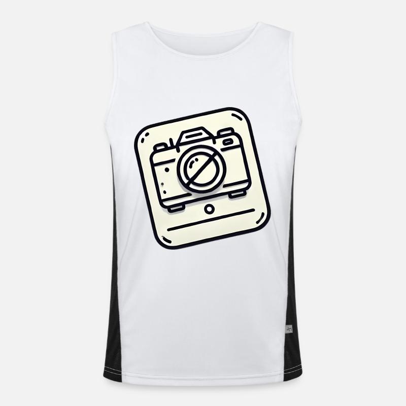 No Camera Allowed Icon Design - Men's Functional Contrast Tank Top  - white/black