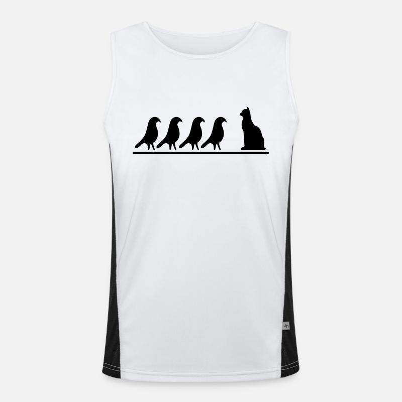 Hyroglyphes égyptiens du désert « Oiseaux et chats » Débardeur respirant contrasté Homme 