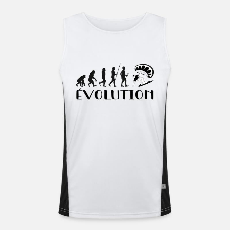 Evolution Vom Affen zum Surfer Funktionelles Kontrast-Tank Top für Männer 