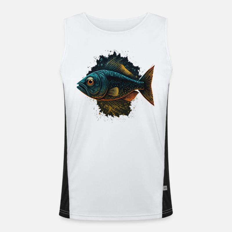 Fischer Geschenk Funktionelles Kontrast-Tank Top für Männer 