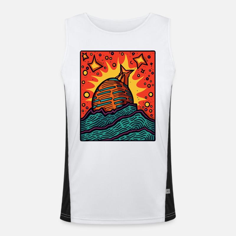 An unknown object in the sky Men's Functional Contrast Tank Top 