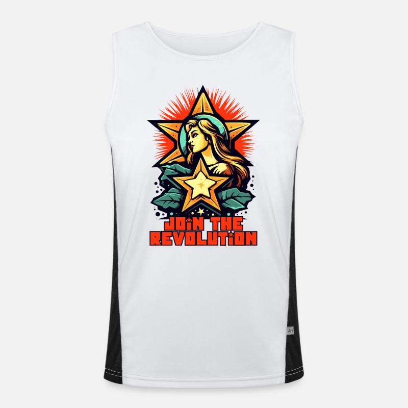 Werde Teil der Revolution Funktionelles Kontrast-Tank Top für Männer 
