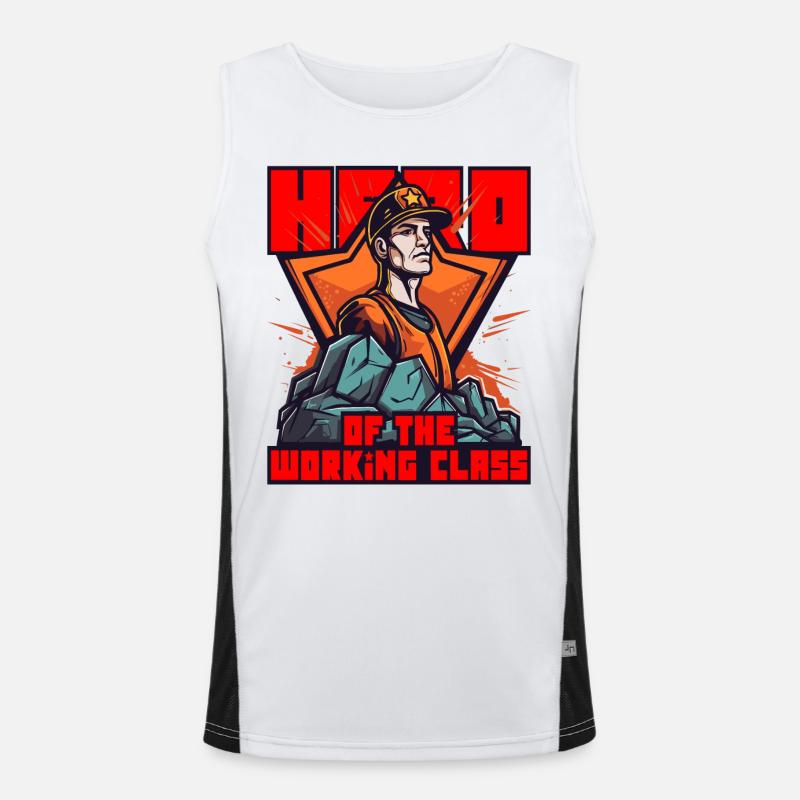 Arbeit und Ehre, der Held der Arbeiterklasse Funktionelles Kontrast-Tank Top für Männer 