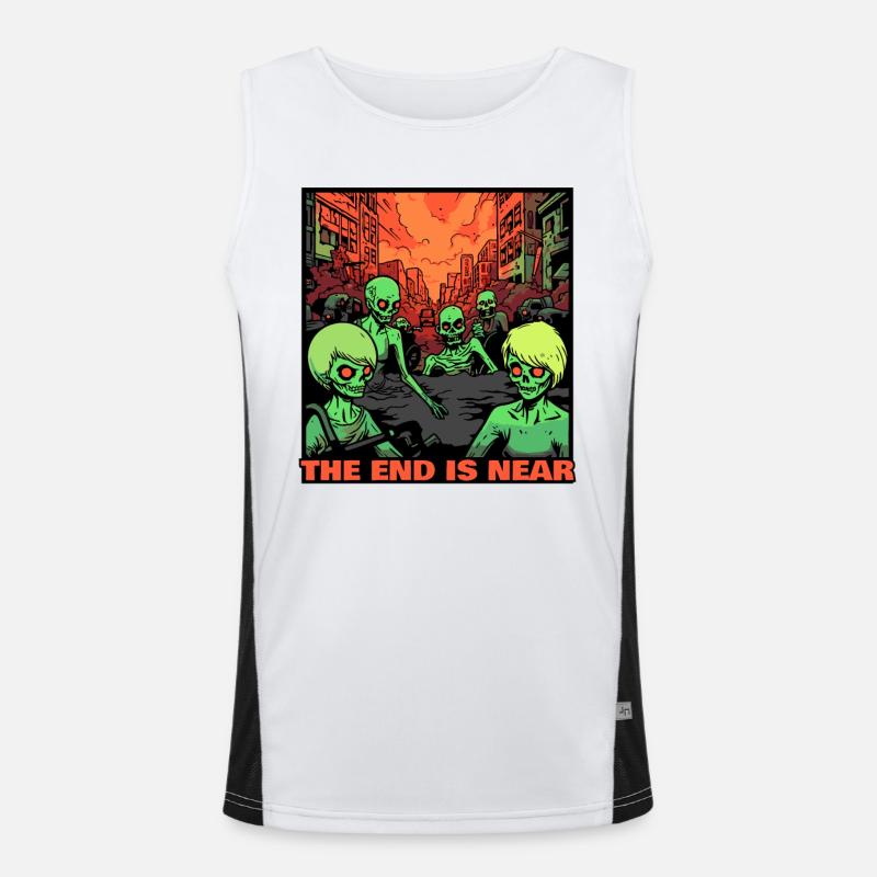 Das Ende naht: Apokalypse der Zombies Funktionelles Kontrast-Tank Top für Männer 