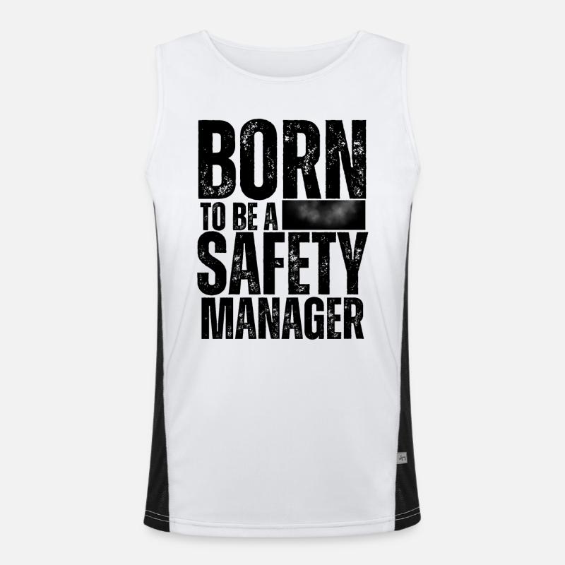 Born to be a Safety Champion Workplace Gift Idea Men's Functional Contrast Tank Top 