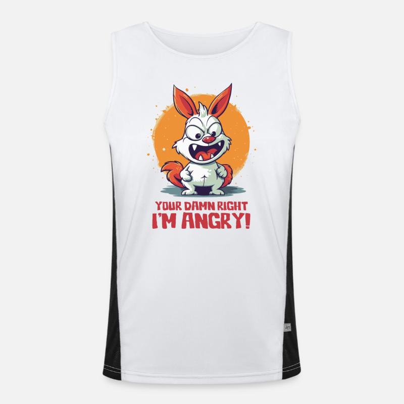 Damn right, I'm angry: Squirrel - Men's Functional Contrast Tank Top  - white/black