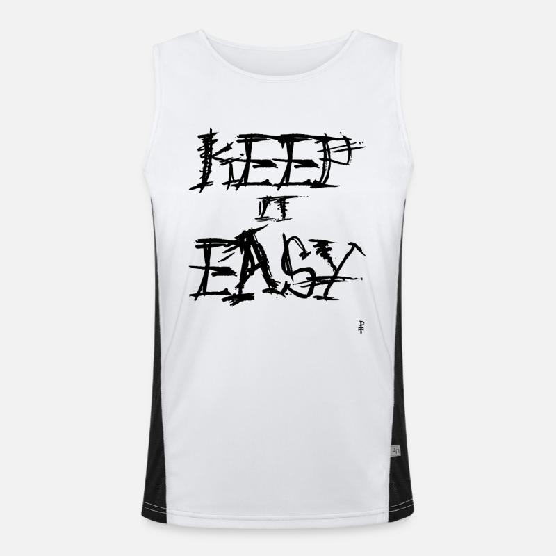 Keep it Easy - Men's Functional Contrast Tank Top  - white/black